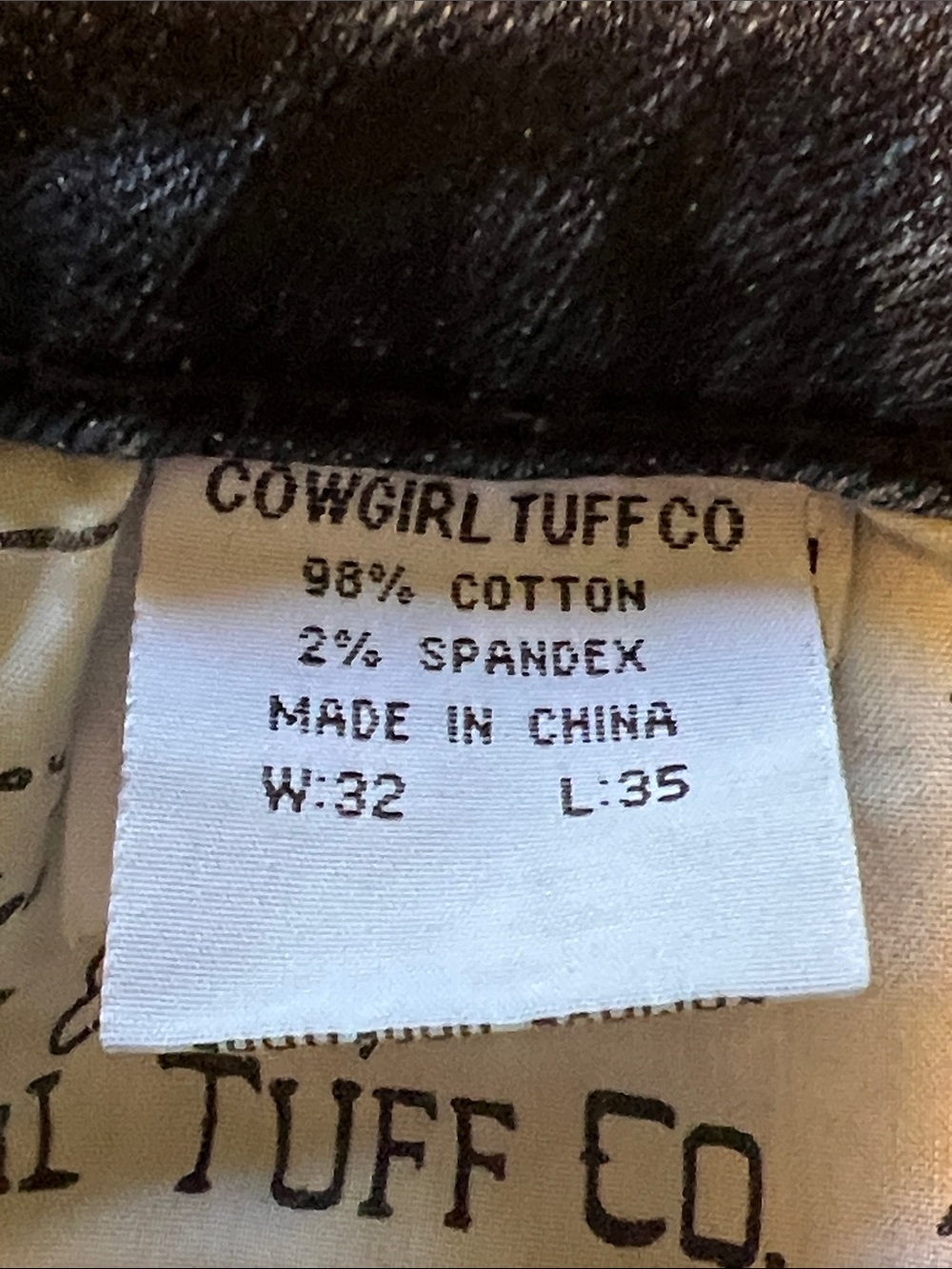 Cowgirl Tuff Serape Soul Dark Wash Straight Jeans Size 32X35 - Picture 9 of 14